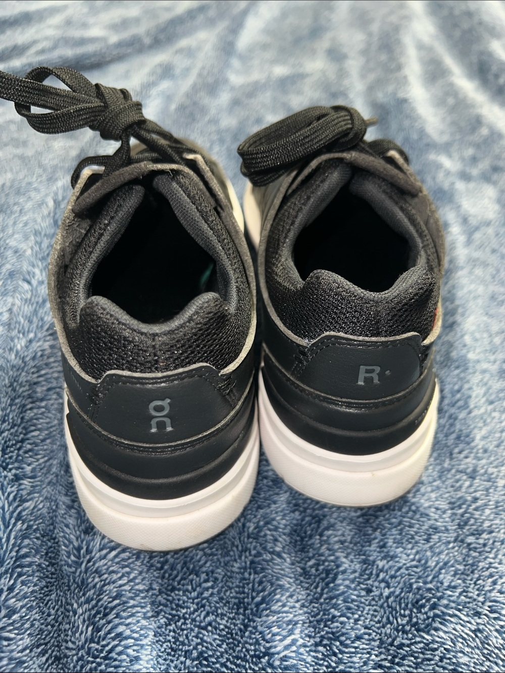 On Cloud Women's Speedboard Black Leather Sneakers with White Sole - Picture 6 of 8